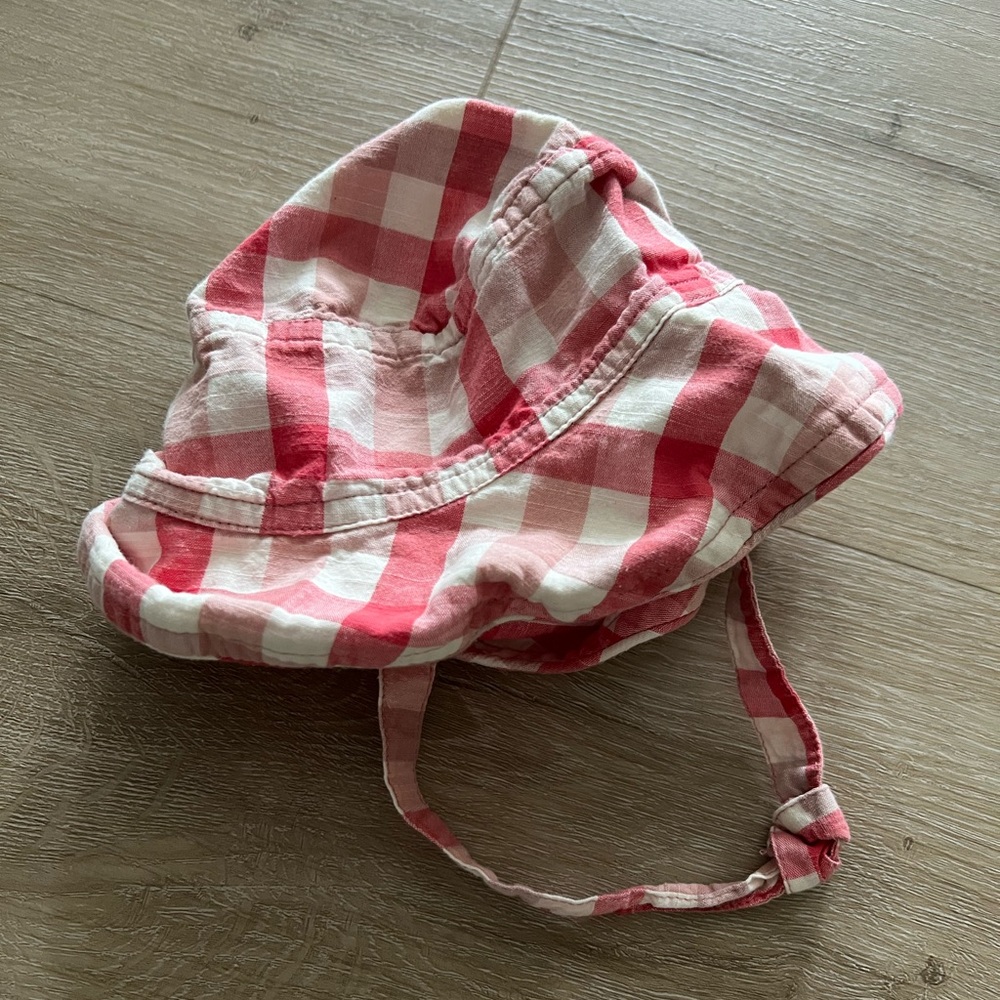 Pehr Red Gingham Bucket Hat- size 12-24 mo